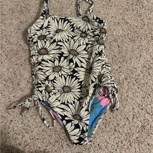 Floral One-Piece Swimsuit- Reversible